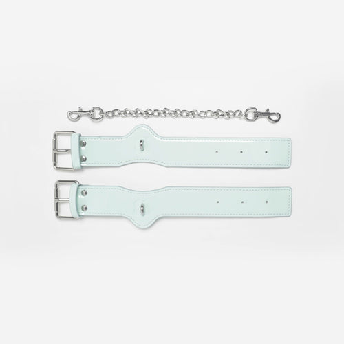 Cyber Mint Shibari Embossed Wrist Braces - Aphros Design