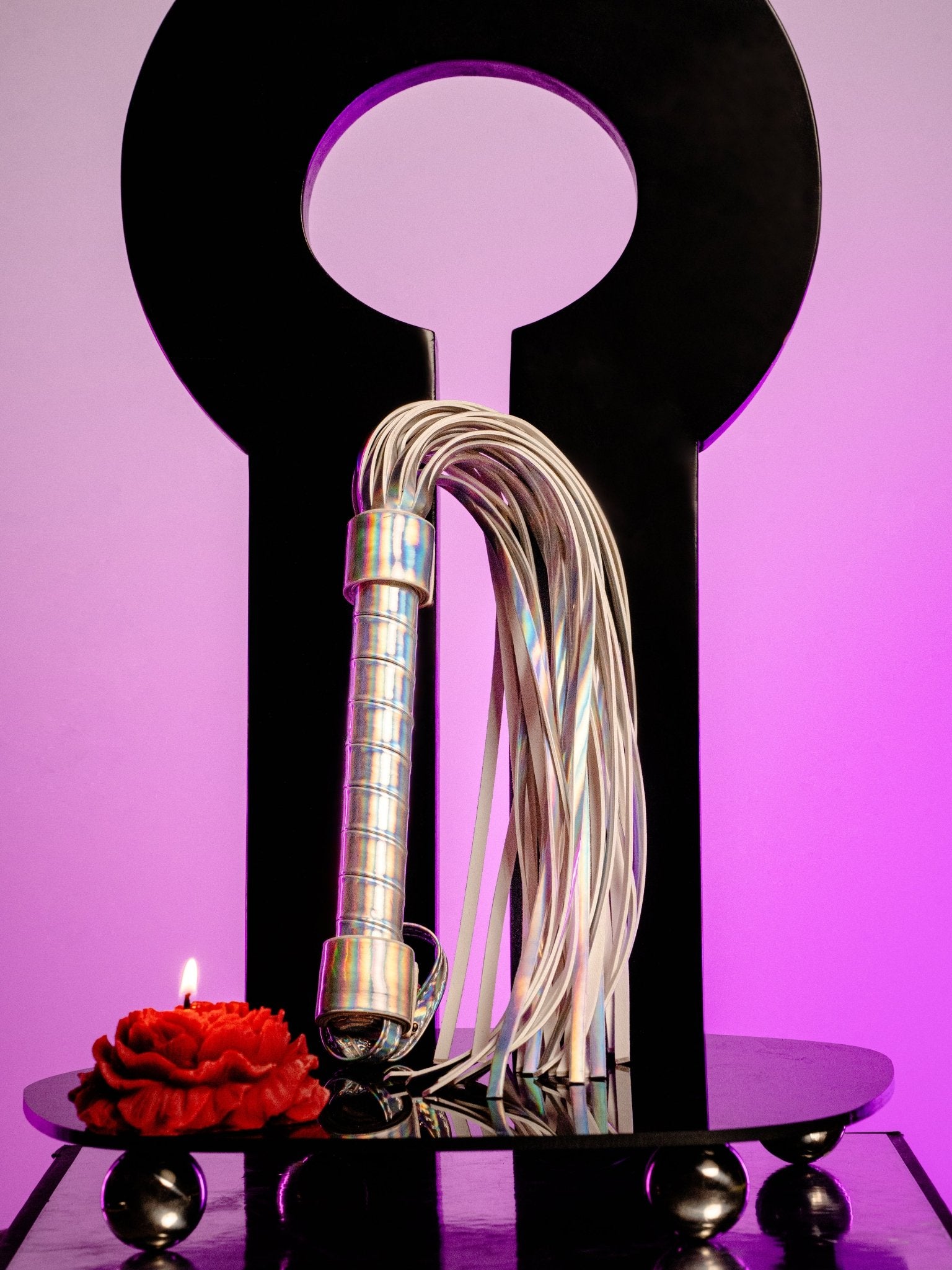 Opal Silver Holographic Flogger - Aphros Design