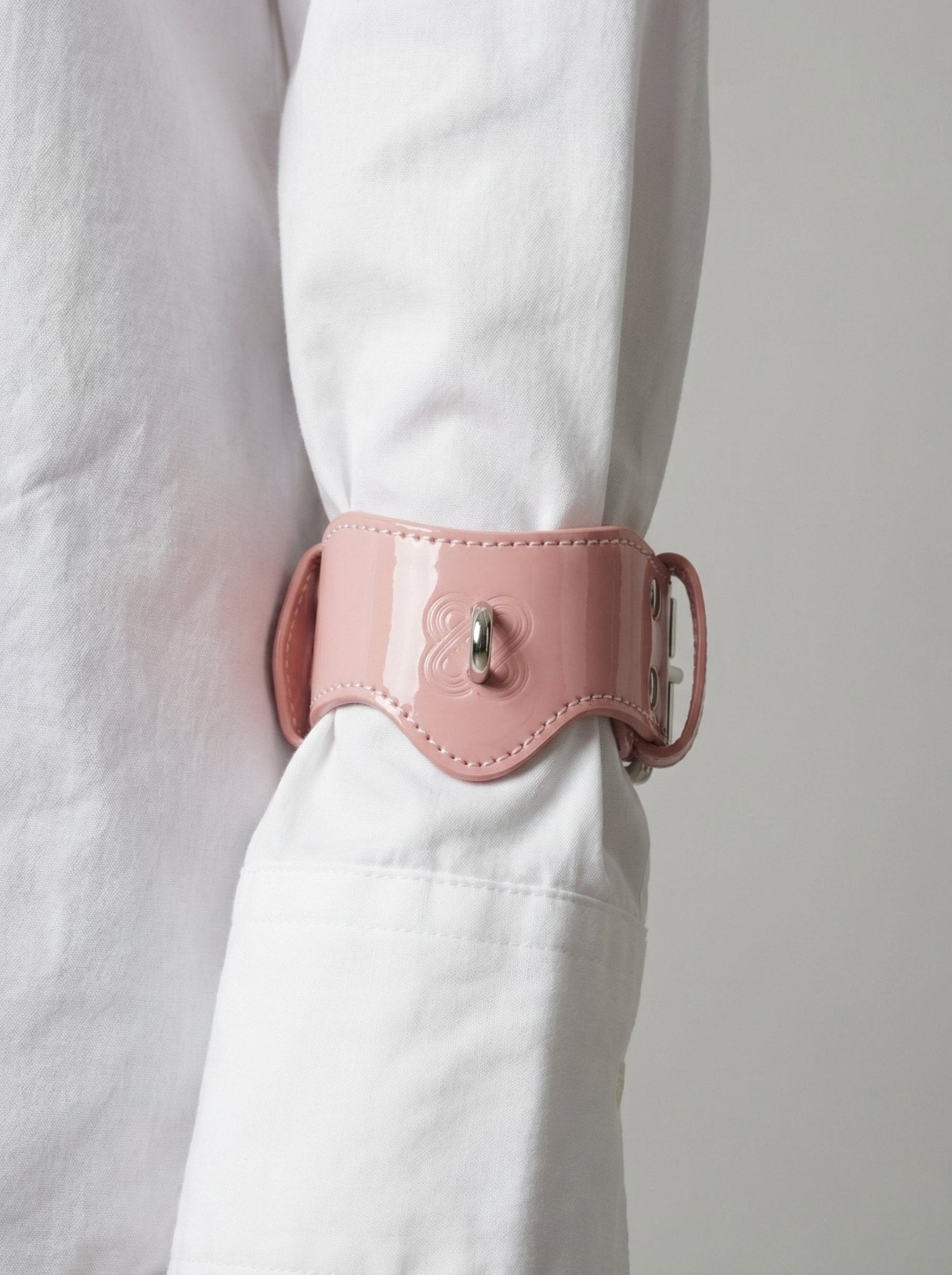 Pink Shibari Embossed Handcuffs Wrist Braces - Aphros Design