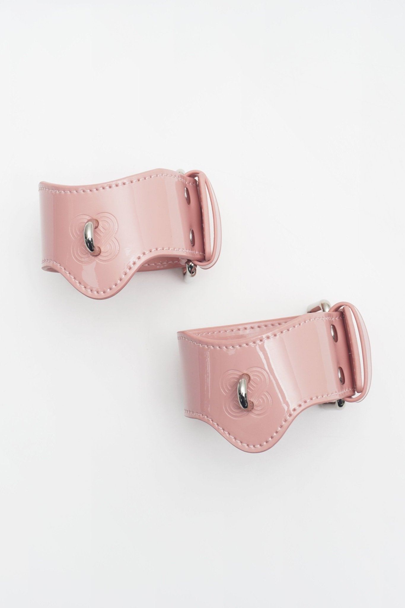 Pink Shibari Embossed Handcuffs Wrist Braces - Aphros Design