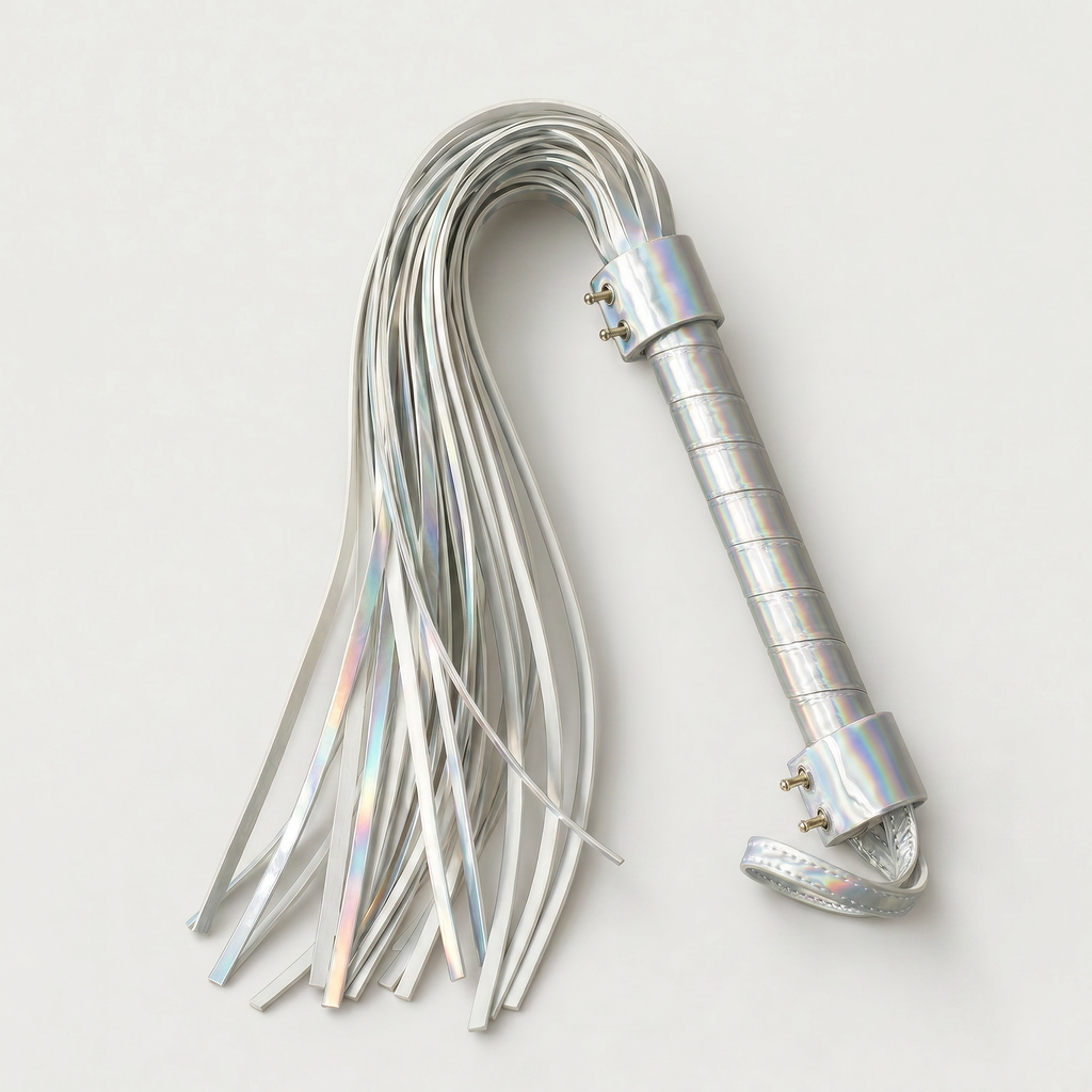 prism silver holographic flogger