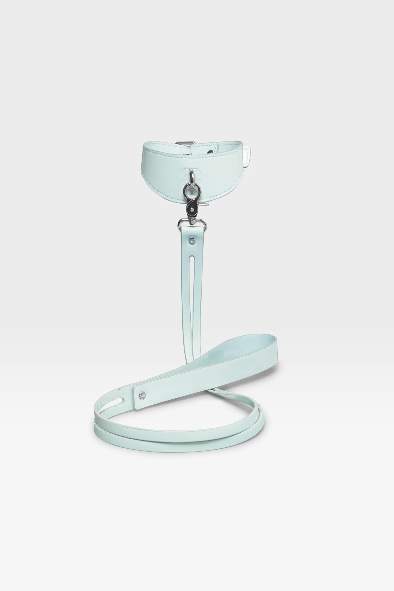 Shibari Embossed Cyber Mint Collar & Leash Set - Aphros Design